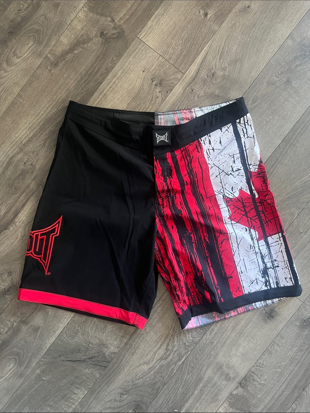 TAPOUT Red and Black MMA Shorts